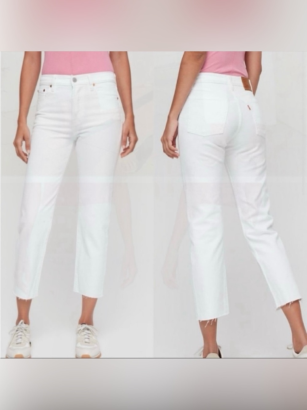 LEVI’S Wedgie Straight Leg Button Fly White Denim Jeans Size 32